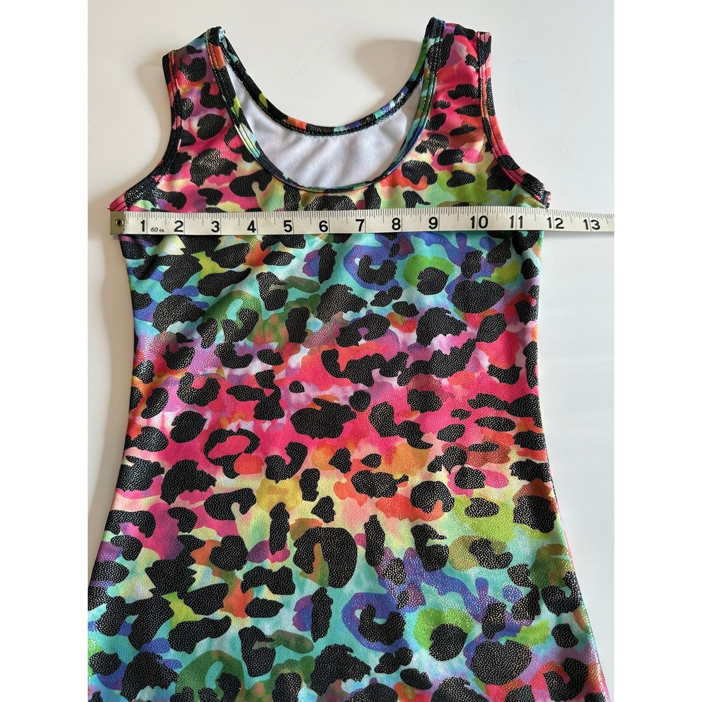 Set of Gymnastics Unitards Shimmering Galaxy Ombre & Rainbow Leopard Med - Picture 5 of 5